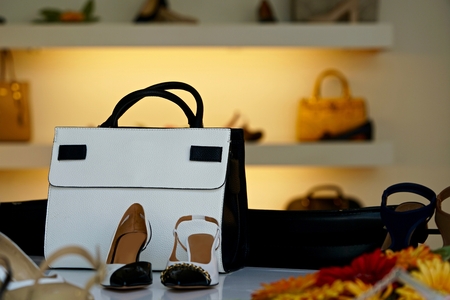 black-white back and black-white shoesの写真素材