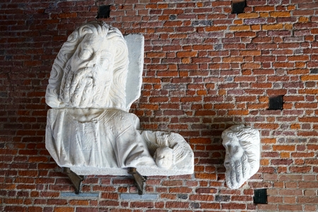 parts of old art at Milan at the Sforzesco Castleのeditorial素材