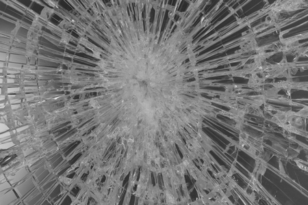 Closeup of a broken glassの写真素材