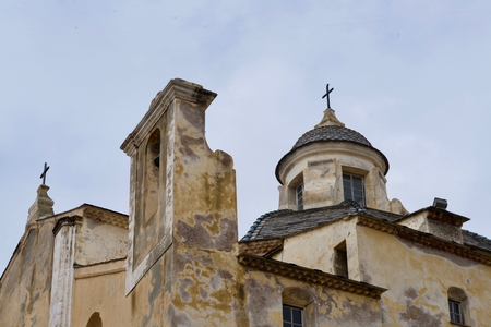 Closeup of a historical church of Calviの写真素材
