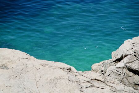 View from clips down to the seaの写真素材