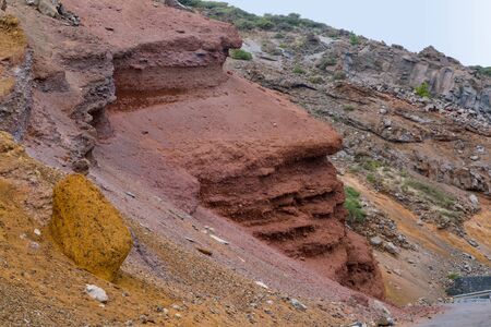 Red lava rocks of La Palma