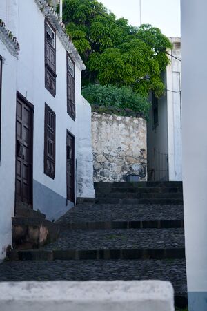 Stairs in the old city of Santa Cruz de La Palmaの写真素材