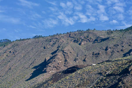 Lava mountains of La Palma under a blue skyの写真素材