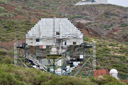 Reflecting telescope under constructionの写真素材