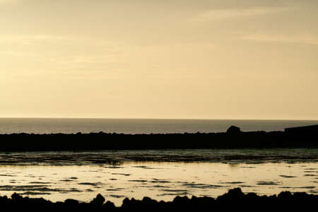 golden reflecting oceanの写真素材