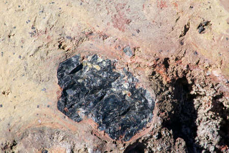 Close-up of a black volcany stoneの写真素材