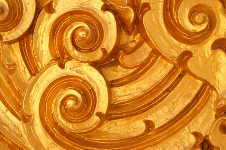 Kanok stucco coat with gold It looks beautiful charmの写真素材