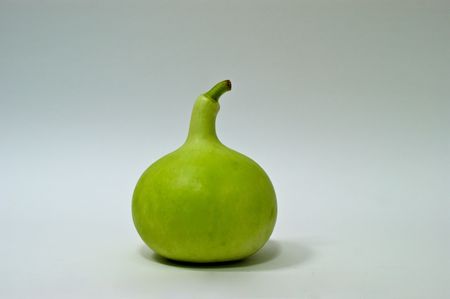 The green Calabash fruit have more nutrientの写真素材
