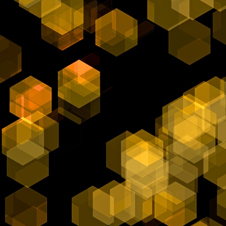The overlap Bokeh night in cubic shape 