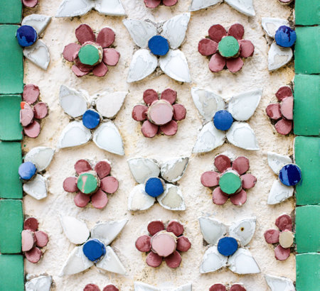 Beautiful of  thai art architecture of the Emerald Buddha temple(Wat phra kaew) and Royal Grand Palace ,Bangkok,Thailand.の写真素材