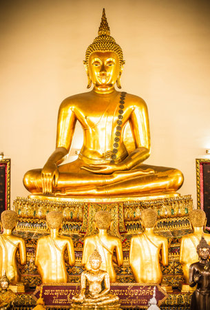 Thai art architecture in Wat Phra Chetupon Vimolmangklararm (Wat Pho) temple in Thailand.の写真素材