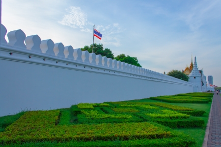 Beautiful  thai wall art architecture of the Emerald Buddha temple(Wat phra kaew) and Royal Grand Palace ,Bangkok,Thailand.のeditorial素材