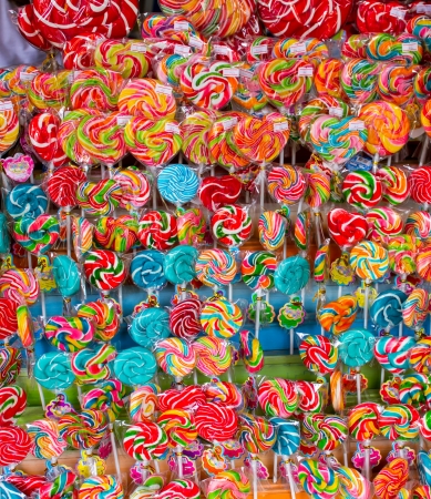 Mixed colorful candy in Thai market の写真素材