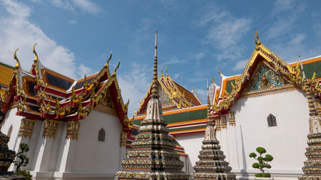 Thai art architecture in Wat Phra Chetupon Vimolmangklararm (Wat Pho) temple in Thailand.