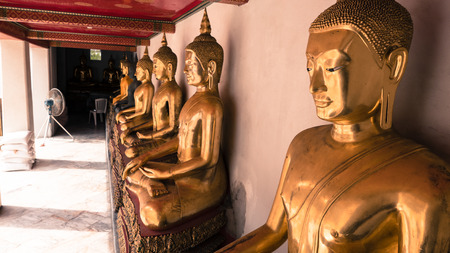 Images of Buddha at Wat Pho or Wat Phra Chetupon Vimolmangklararm, Bangkok, Thailandのeditorial素材