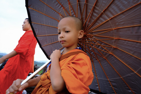Kanchanaburi, Thailand - October 14, 2016: Neophyte walking on mon bridge (400 m. long made by hand), Sangkhaburi,Kanchaburi,Thailand.のeditorial素材