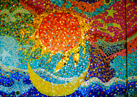 Colorful mosaic pattern background. Made from ceramic of Thai at Wat Phasornkaew in Thailand. Photo...