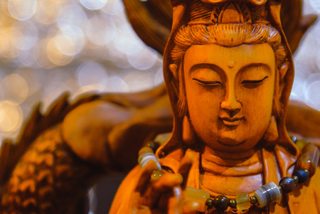 Face of Guan Yin or Guan Yim, Buddha Statue.の写真素材