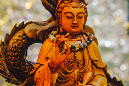 Face of Guan Yin or Guan Yim, Buddha Statue.の写真素材