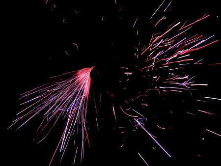 Beautiful line light of Christmas and New Year party burning sparkler circle style on black...