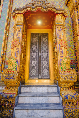 Traditional and architecture Thai style temple at Wat Ratchabophit Temple in Bangkok, Thailandのeditorial素材