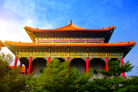 Traditional and architecture Chinese style temple at Wat Mangkon Kamalawat or Wat Leng Noei Yi in...