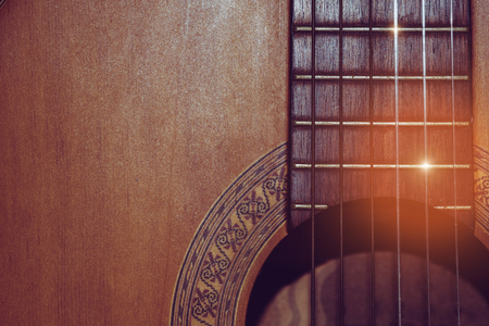 Vintage photo of acoustic guitar.