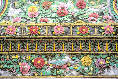 Decorative elements architecture of the temple of Wat Pho, which is one of the largest  tempels in Bangkok, a sacred and historical place in Thailandの写真素材