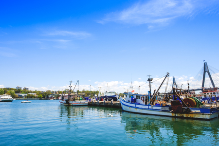 SYDNEY, AUSTRALIA - November 24, 2017: Fisherman port at the fish market with the beautiful view in the cloudy day.のeditorial素材