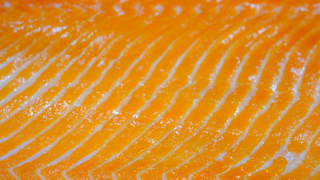 Fresh Atlantic Salmon Cutlets On Ice at fish market in Sydney, New South Wales, Australia.の写真素材