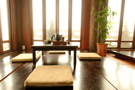 Beauty Traditional Japanese Tea Room view in Bana Hills, Danang Vietnam.のeditorial素材