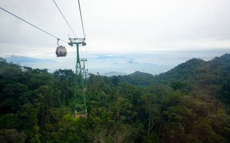 Danang, VIETNAM - 10 May 2018: Ba Na Hills in Danang Vietnam, Cable car opened to the public in March of 2009.のeditorial素材