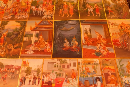 Religious art in temple of thailandのeditorial素材