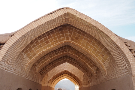 View to the Zoroastrian temples ruins and the Tower of Silence in Yazd, Iran.の写真素材