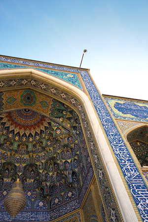 Decoration ceramic tile mosaic of the mosque in Iranの写真素材