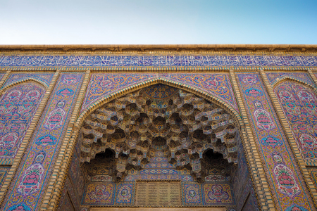 Decoration ceramic tile mosaic of the mosque in Iranの写真素材