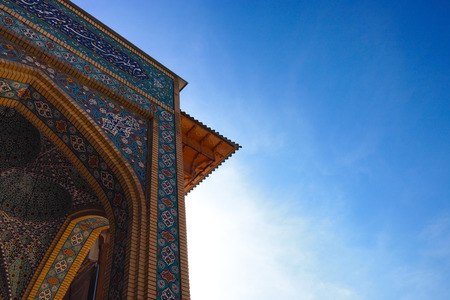 Decoration ceramic tile mosaic of the mosque in Iranの写真素材