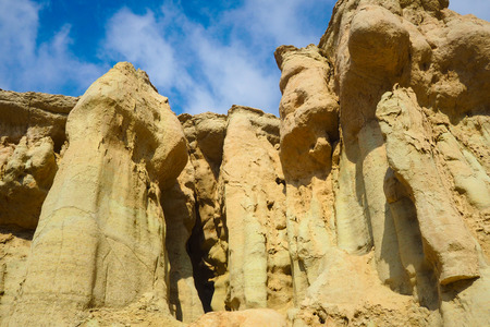 QESHM ISLAND, canyon Stars Valley. Mountain range at Qeshm Island, Hormozgan, Iranの写真素材