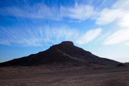 Towers of silence, ancient construction for excarnation built by zoroastrians, Yazd, Iran.の写真素材