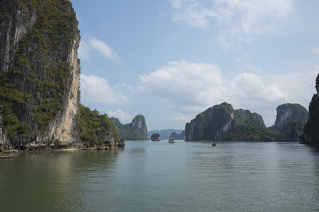 HALONG BAY, VIETNAM. Ha Long Bay is a UNESCO World Heritage Site in Vietnam.の写真素材