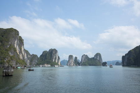 HALONG BAY, VIETNAM. Ha Long Bay is a UNESCO World Heritage Site in Vietnam.の写真素材
