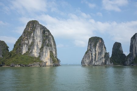 HALONG BAY, VIETNAM. Ha Long Bay is a UNESCO World Heritage Site in Vietnam.の写真素材