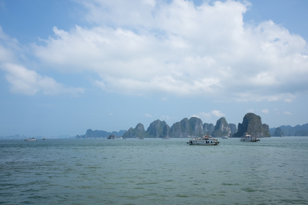 HALONG BAY, VIETNAM. Ha Long Bay is a UNESCO World Heritage Site in Vietnam.の写真素材