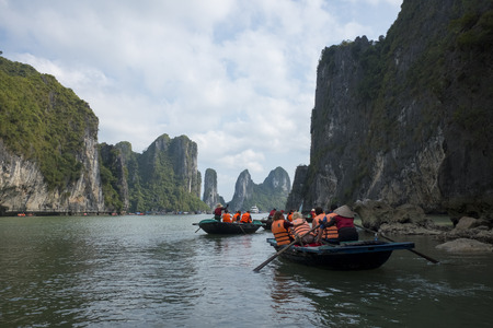 HALONG BAY, VIETNAM. Ha Long Bay is a UNESCO World Heritage Site in Vietnam.のeditorial素材