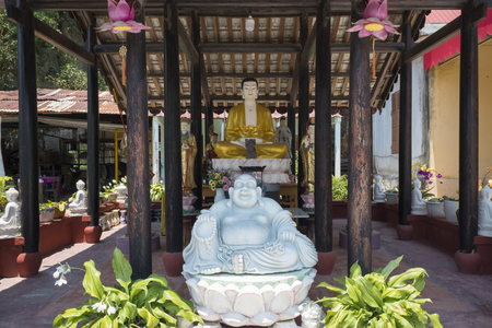 Vietnam, Danang (Marble mountains) Marble statue of a Buddha in the Marble Mountainのeditorial素材