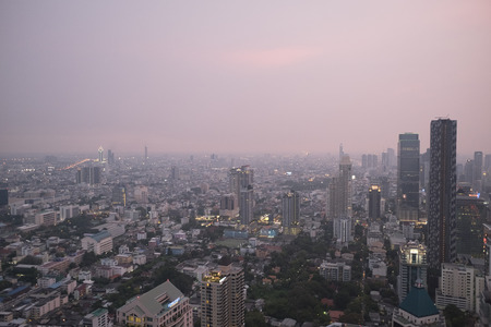 BANGKOK,THAILAND,NOVEMBER. Bangkok Cityscape, Business district with high building at Bangkok, Thailandのeditorial素材