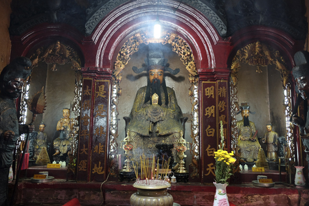 Ho chi Minh city, Vietnam. Nghia An Hoi Quan Pagoda, one of Ho Chi Minh City's many landmarks to discover, one of the oldest temples in Saigon, Vietnam, Asia.の写真素材