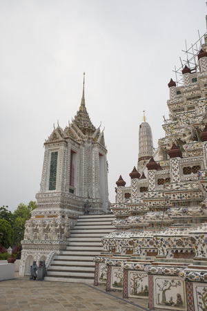 Pagoda in Wat Arun under constructionの写真素材