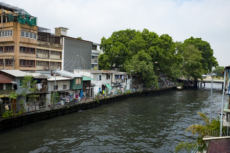 Canal in Bangkok, Thailandの写真素材